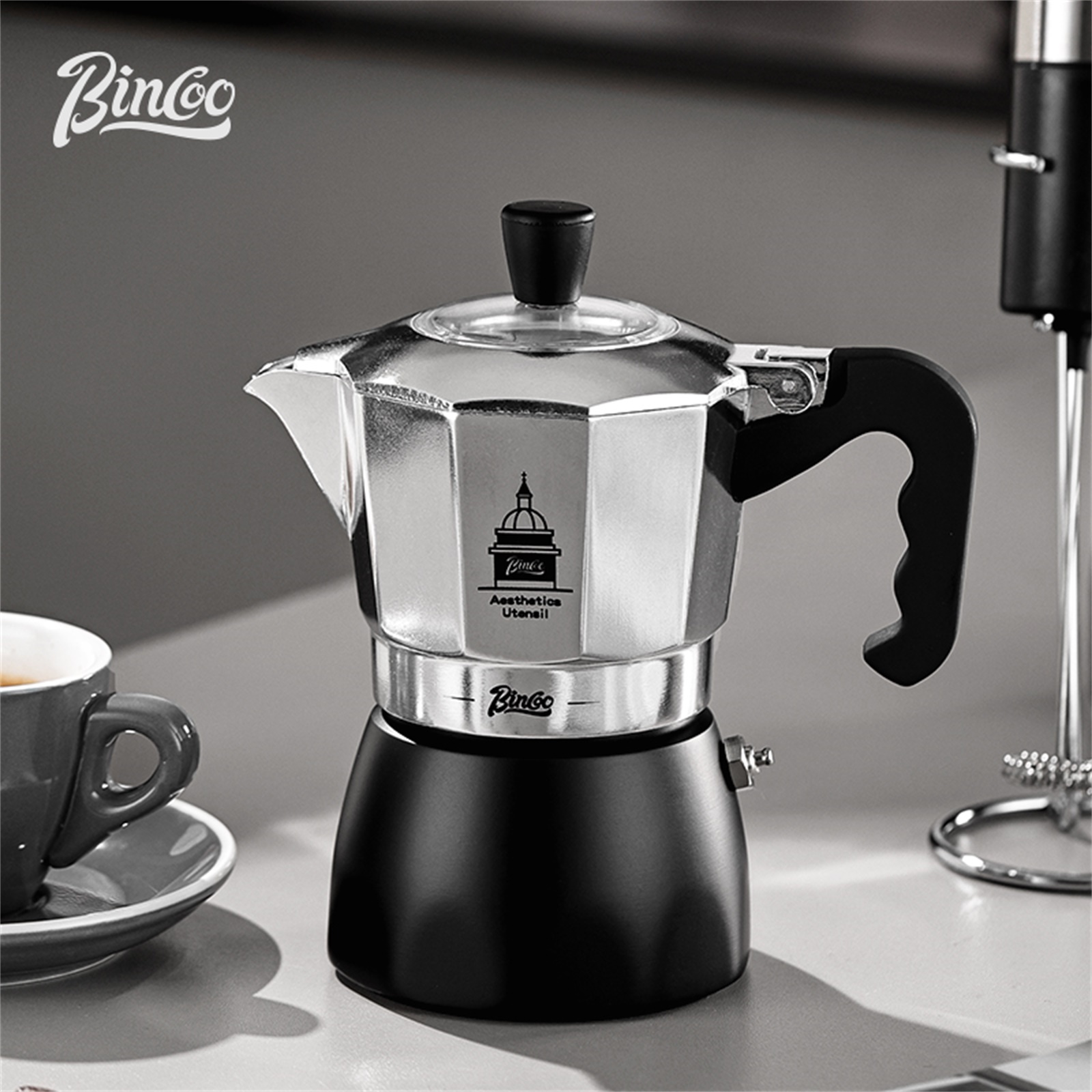 BINCOO Olla Moka de doble válv - Coffee Equipment Set reseña y precio