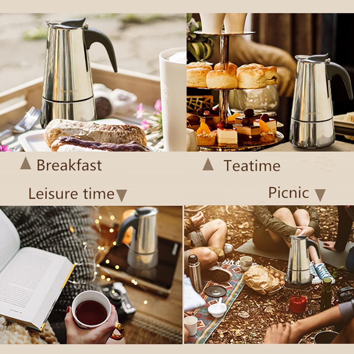 4/6/9 tazas Moka Pot Caffe Taz - Coffee Equipment Set reseña y precio